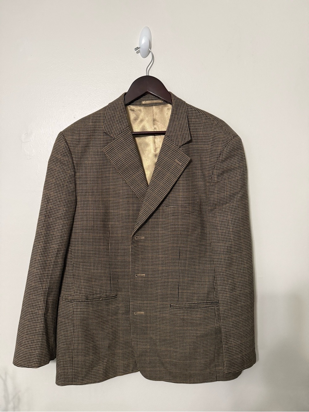 Men's Brown Houndstooth Sport Coat - Tailored Two-Button Blazer